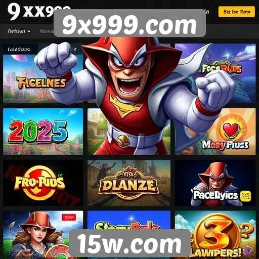Variedade de jogos disponíveis em 9x999.com